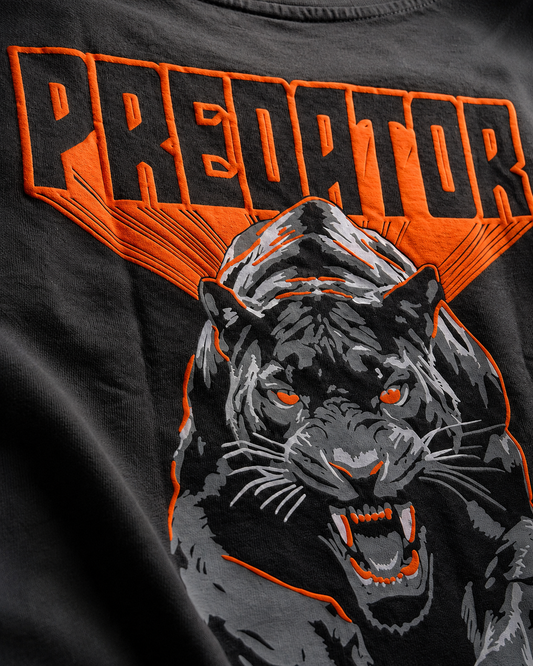Predator – Logo Print Black Oversized T-Shirt