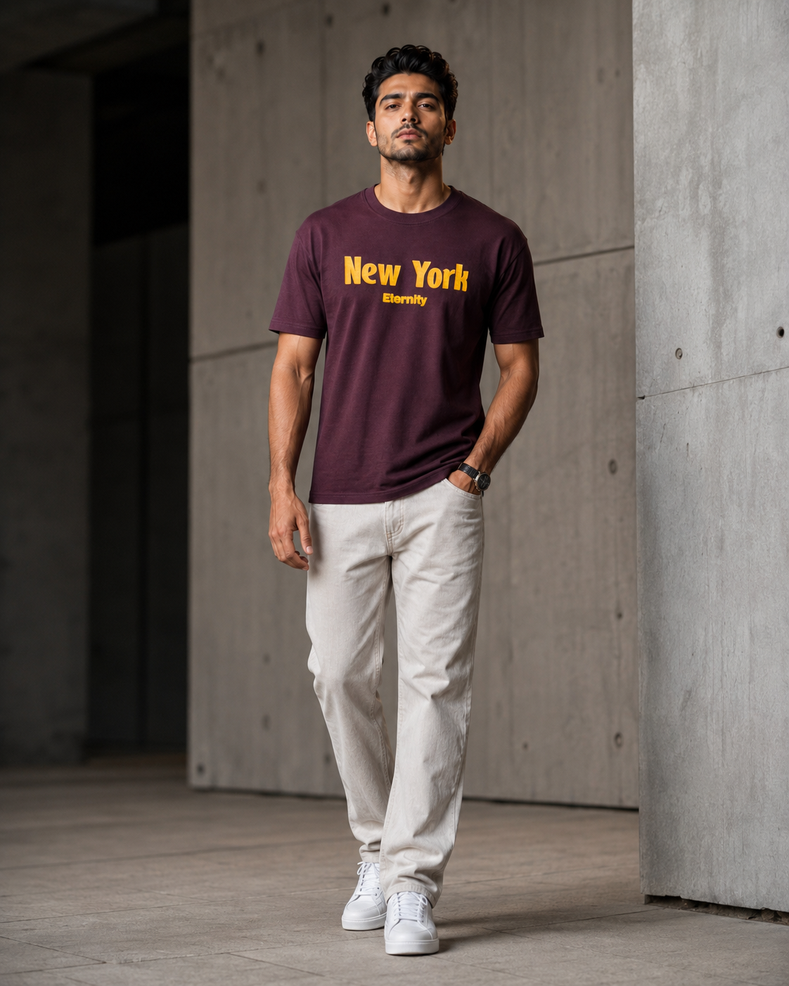 New York Eternity – Puff Print Regular-Fit T-Shirt
