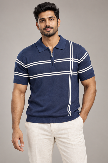 Signature Polo – Marine Gridline