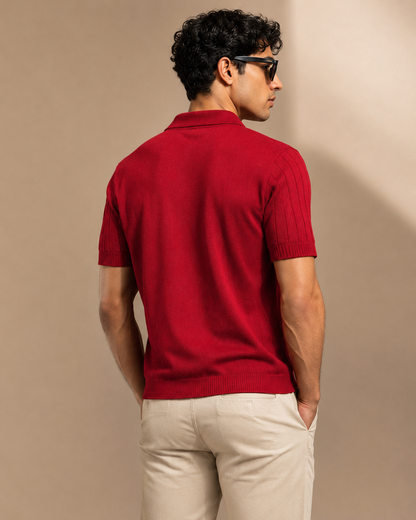 Essential Polo – Scarlet Rib