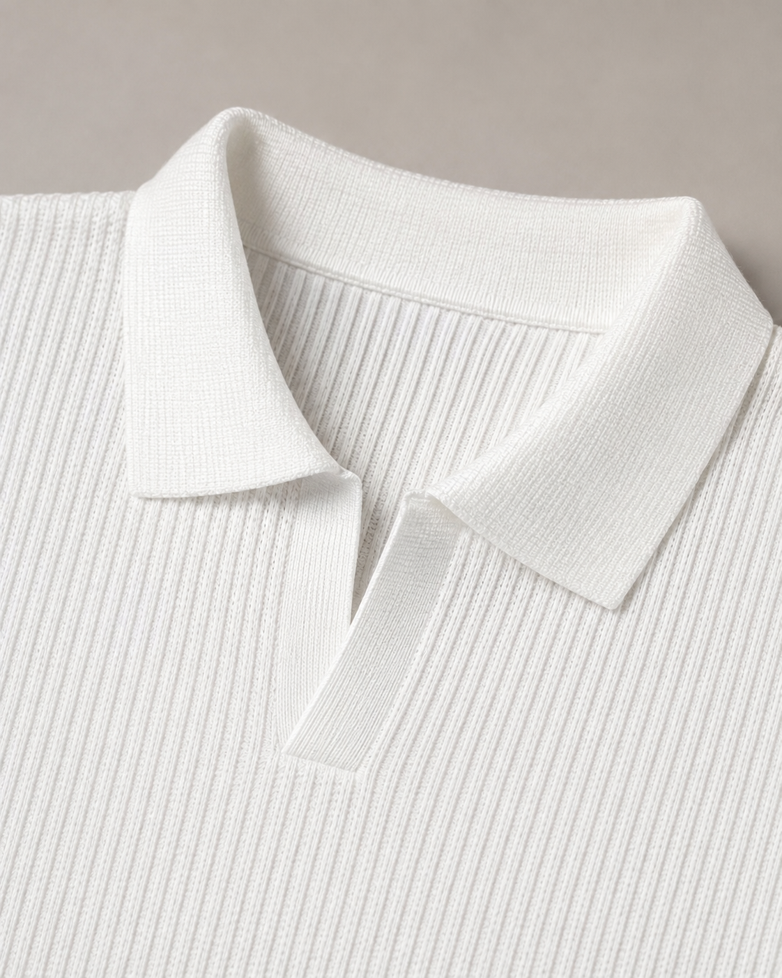 Premium white stripped knitted Polo