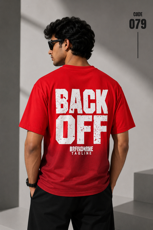 Back off red tee