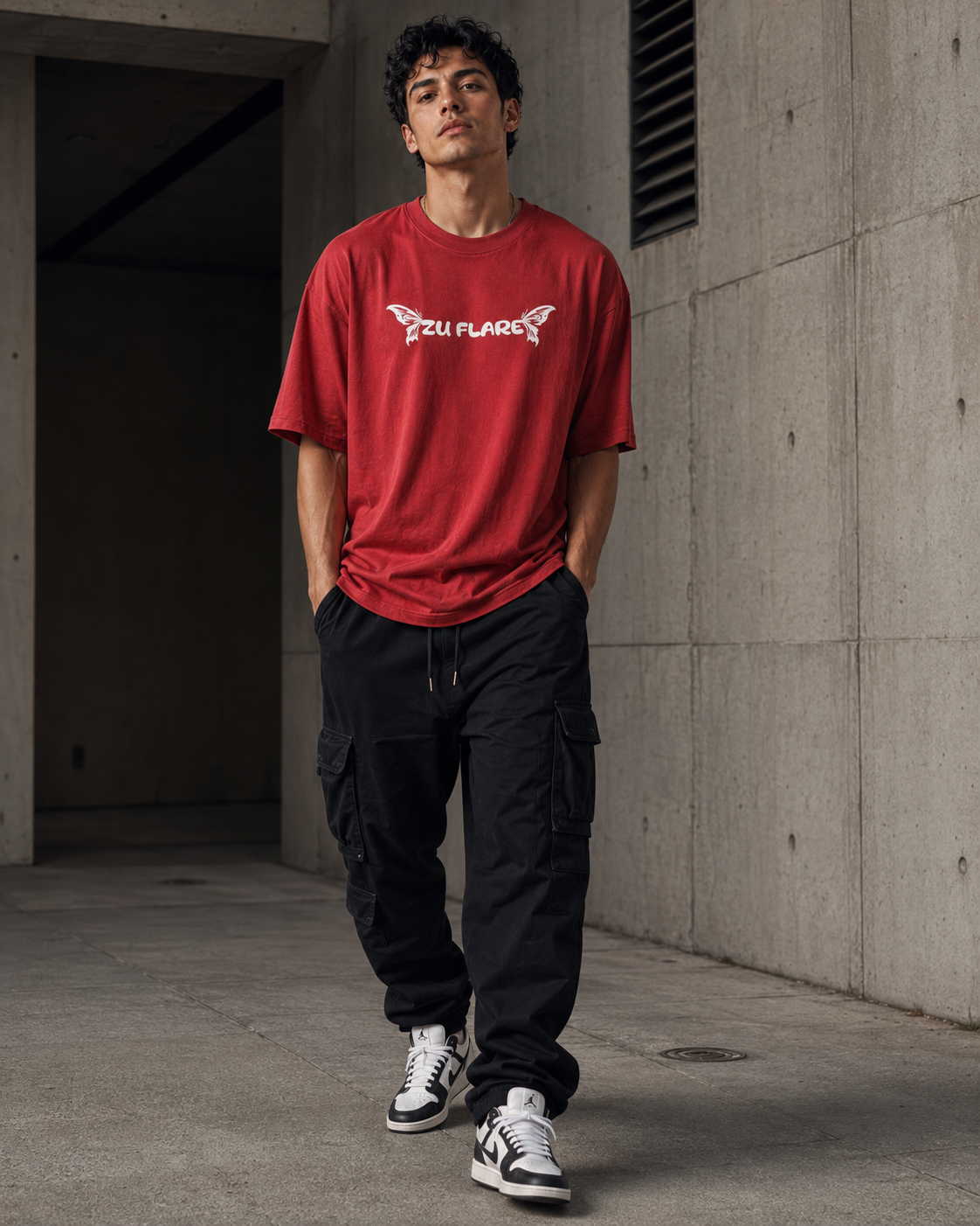 Flare – Back Graphic Red Oversized T-Shirt
