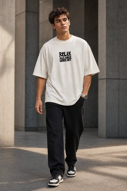 Relax Mode – 3D Puff Print Oversized T-Shirt
