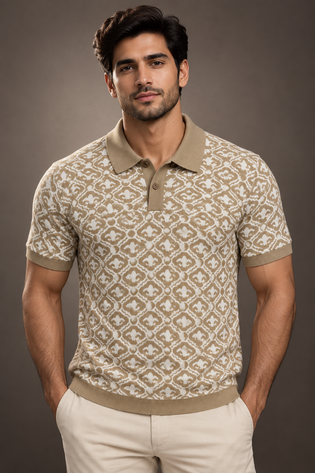 Signature Polo – Dune Mosaic