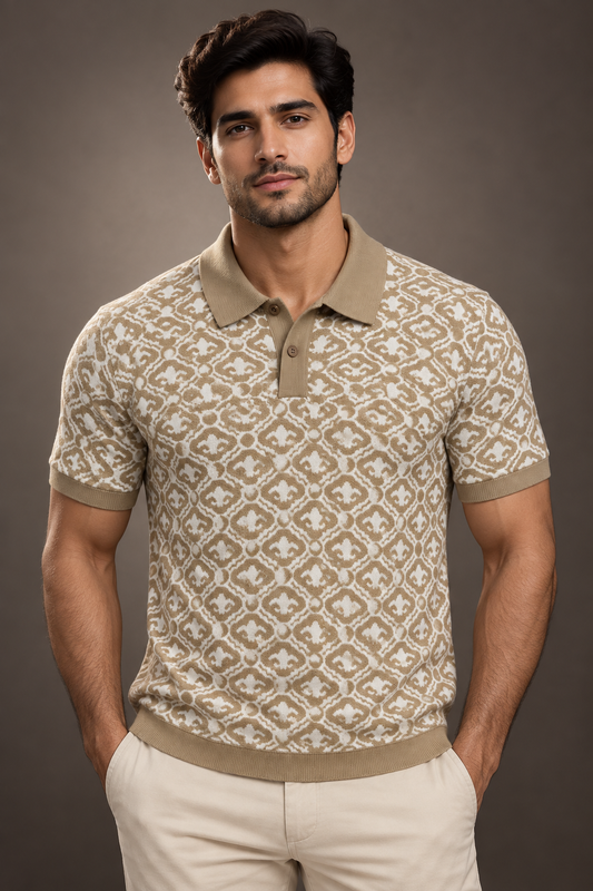 Signature Polo – Dune Mosaic