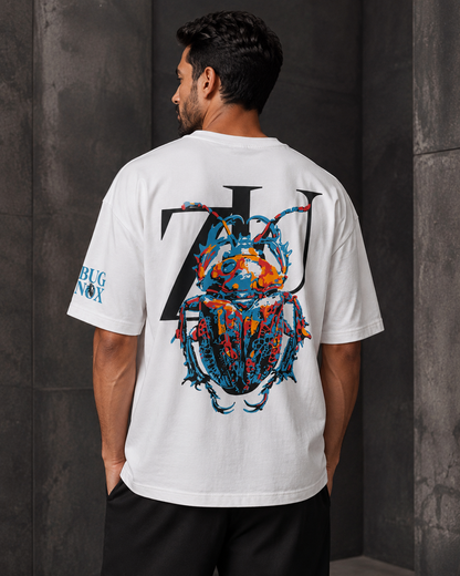 Bugnox – Logo Print White Oversized T-Shirt