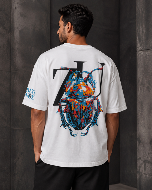 Bugnox – Logo Print White Oversized T-Shirt