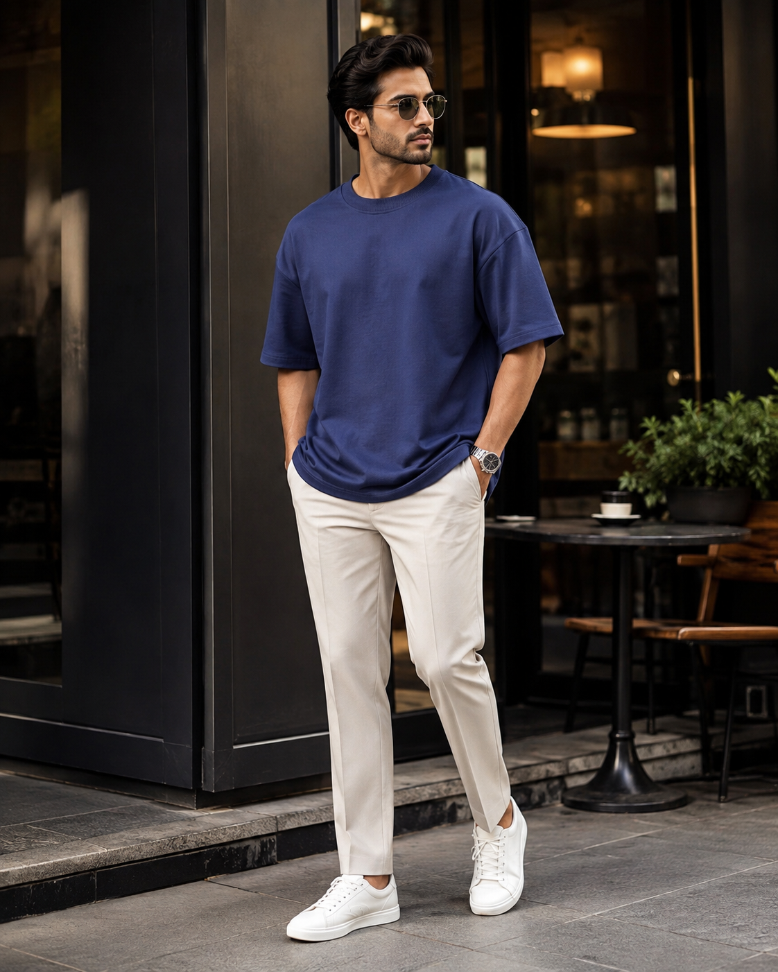 Core 250 GSM Oversized T-Shirt – Deep Navy