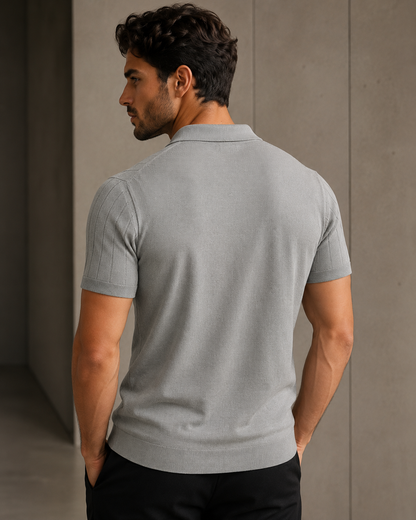 Essential Polo – Slate Grey Rib
