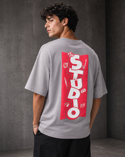 Studio Block – Back Typography Print Oversized T-Shirt