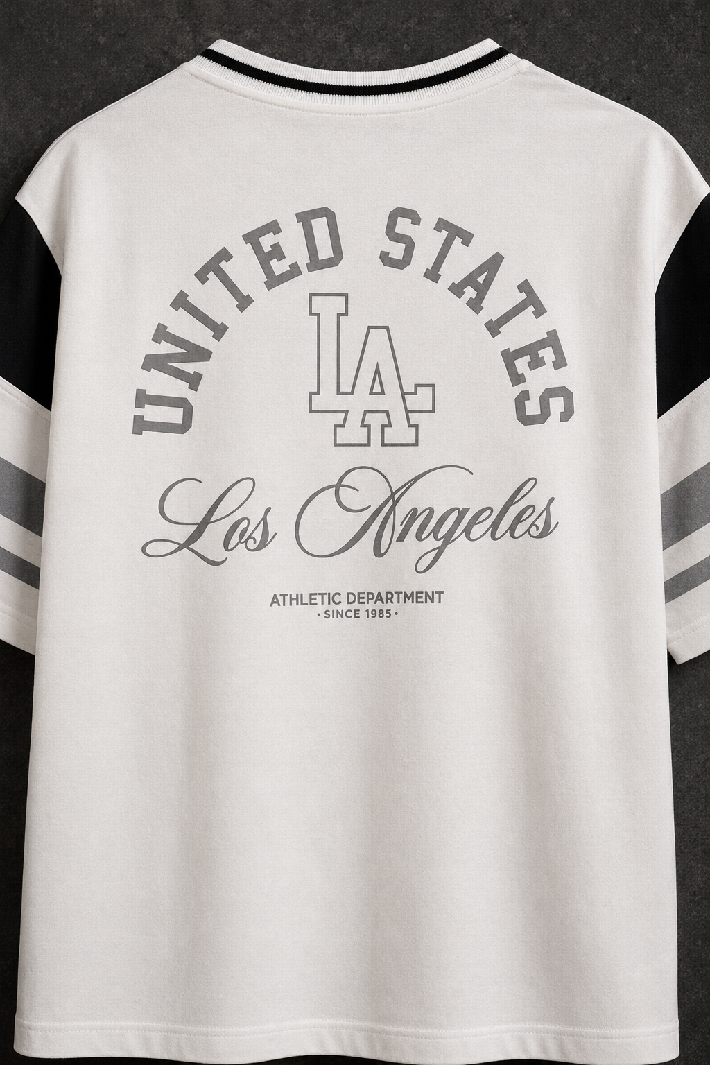 LA Varsity White – Sports Print Oversized T-Shirt
