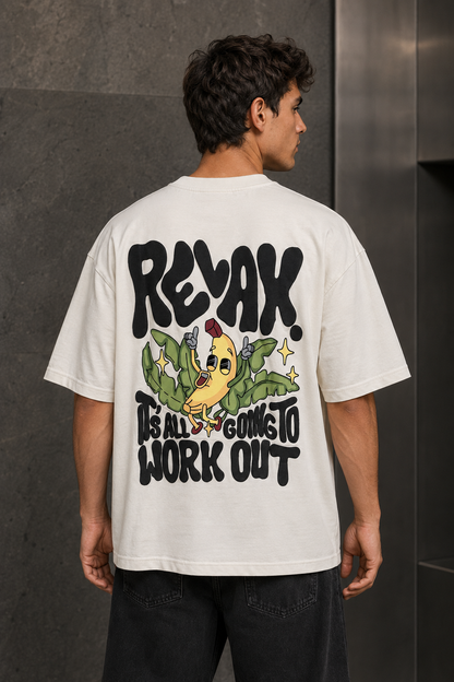 Relax Mode – 3D Puff Print Oversized T-Shirt
