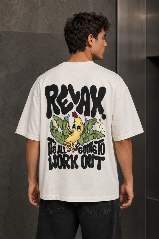 Relax Mode – 3D Puff Print Oversized T-Shirt