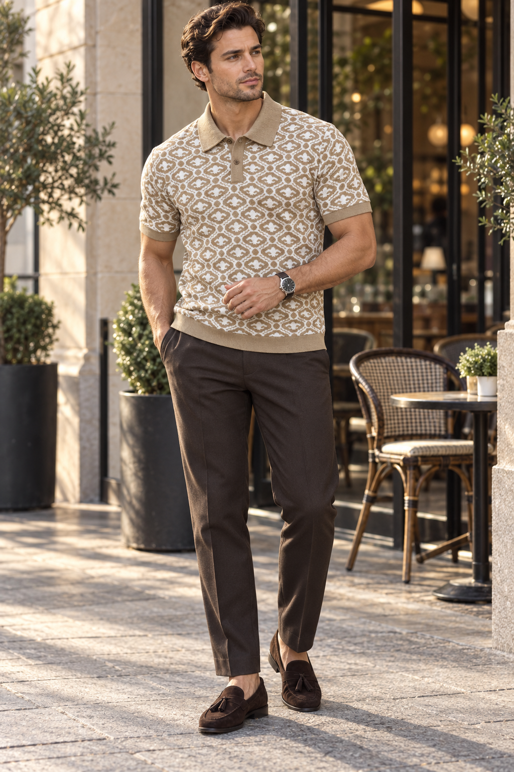 Signature Polo – Dune Mosaic