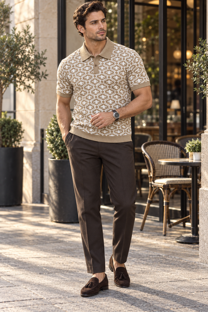 Signature Polo – Dune Mosaic