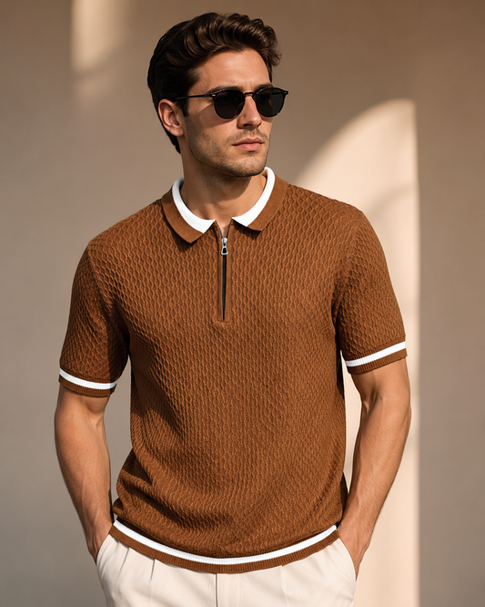 Signature Polo – Cocoa Honeycomb