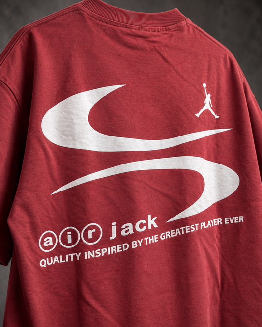 Air Jack Maroon – Back Graphic Oversized T-Shirt