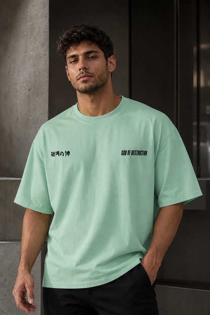 Anime Destructor – Graphic Print Oversized T-Shirt