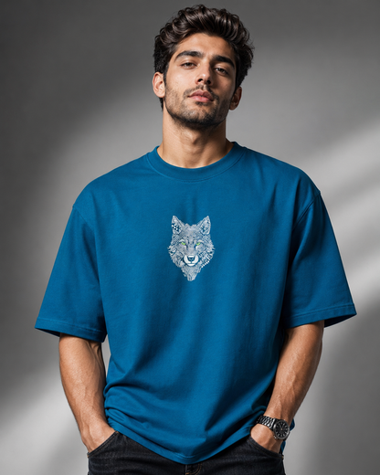 Alpha Wolf – All-Over Graphic Oversized T-Shirt