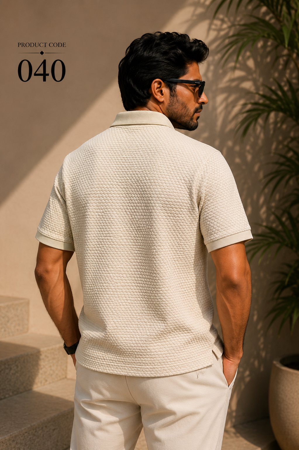 Premium beige polo tee