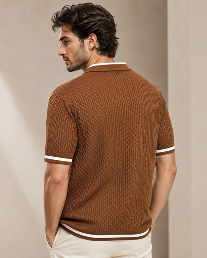 Signature Polo – Cocoa Honeycomb