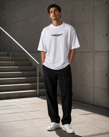 Aston Martin Wings – Logo Print Oversized T-Shirt