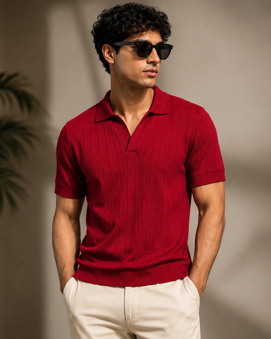 Essential Polo – Scarlet Rib