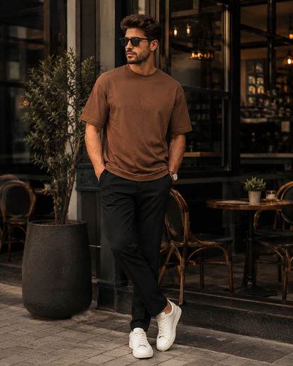 Core 250 GSM Oversized T-Shirt – Mocha Brown