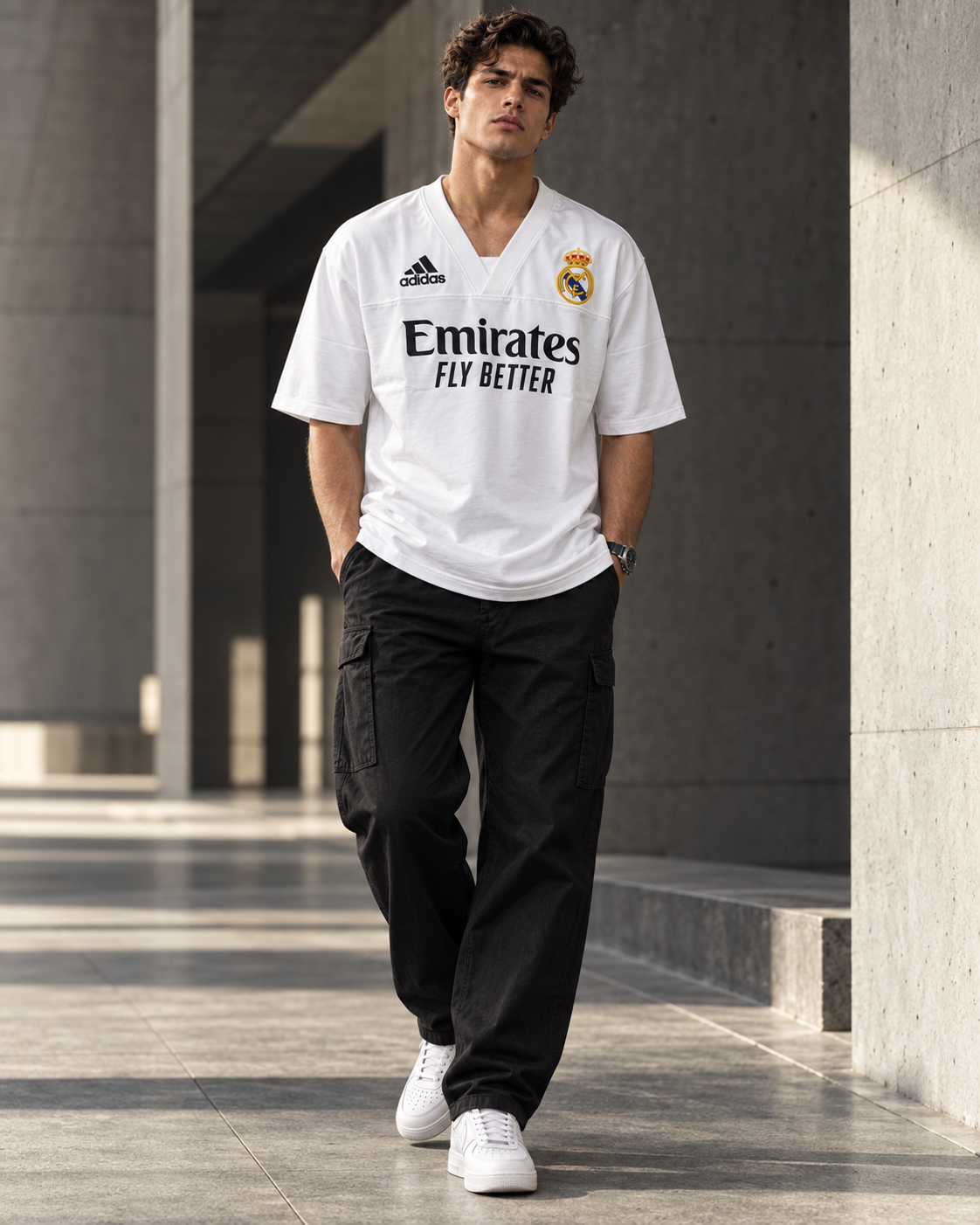 Madrid White – Football cotton Oversized T-Shirt