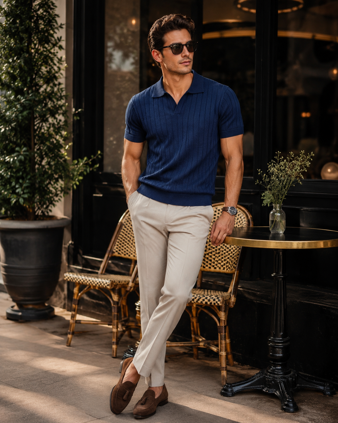 Essential Polo – Deep Navy Rib