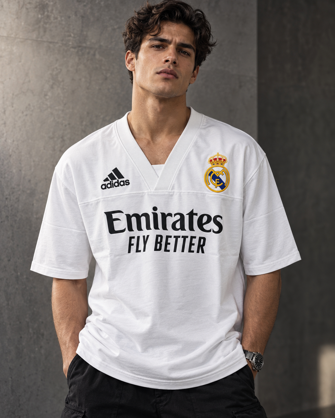 Madrid White – Football cotton Oversized T-Shirt