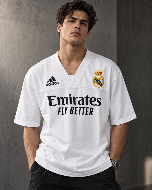 Madrid White – Football cotton Oversized T-Shirt