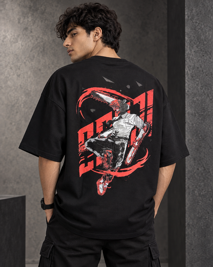 Street Rider Black – Back Graphic Oversized T-Shirt