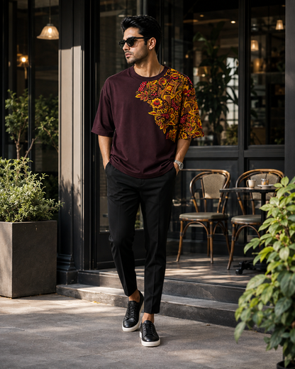 Autumn Bloom – Floral Graphic Oversized T-Shirt