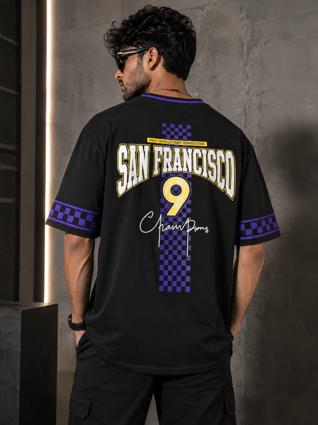 Varsity v-necks black tee