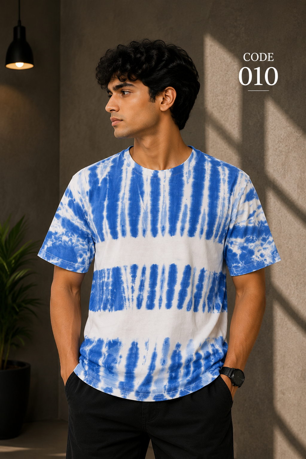 Blue Wave – Tie-Dye Regular-Fit T-Shirt