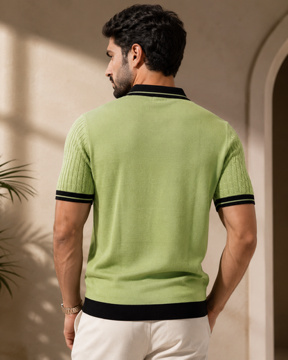 Signature Polo – Pistachio Contrast