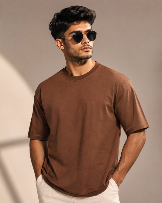 Core 250 GSM Oversized T-Shirt – Mocha Brown