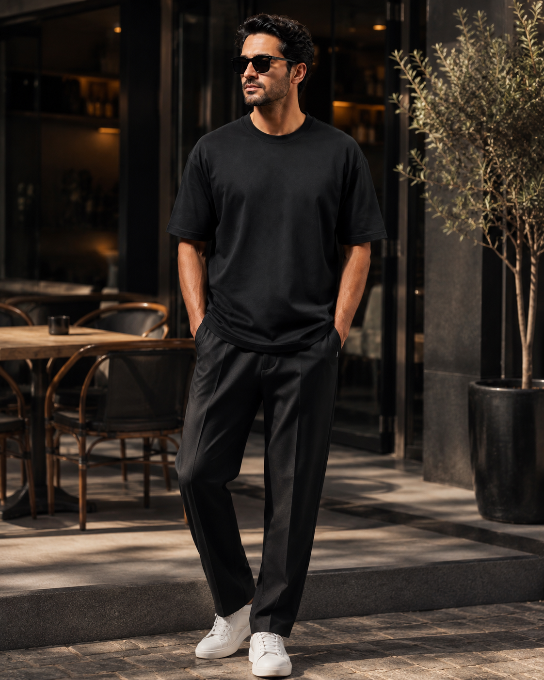 Core 250 GSM Oversized T-Shirt – Midnight Black