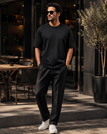 Core 250 GSM Oversized T-Shirt – Midnight Black