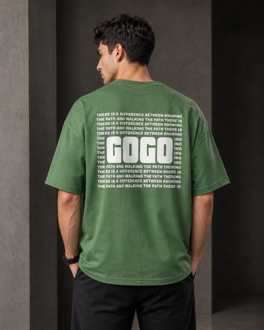 Rogue – Logo Print Green Oversized T-Shirt