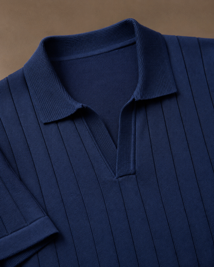Essential Polo – Deep Navy Rib