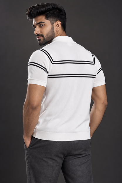 Signature Polo – Ivory Crossline