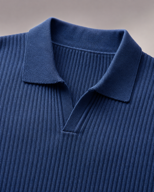 Premium Blue stripped knitted Polo