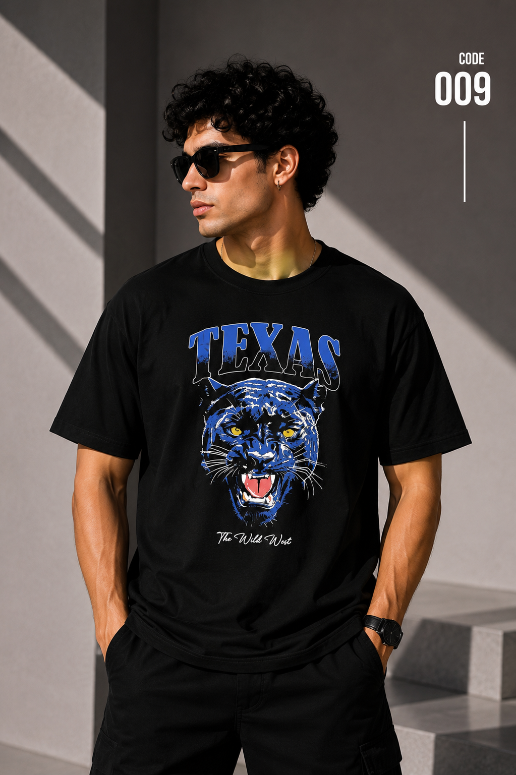 Texas wild black tee