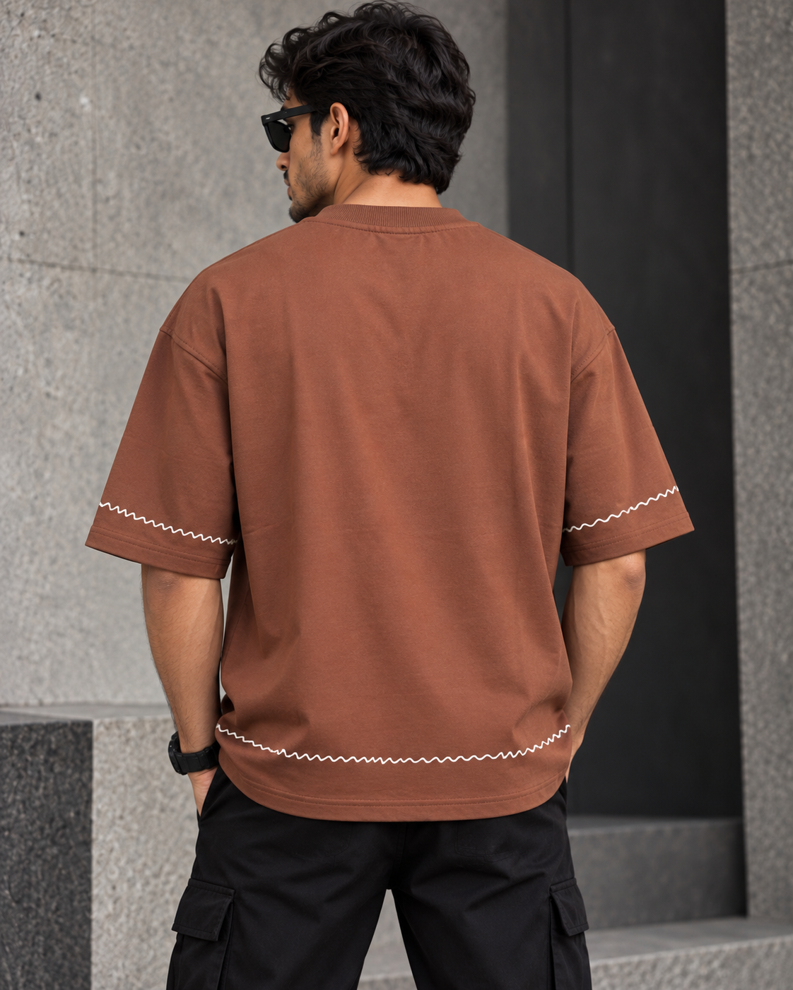 Good Vibes Cocoa Brown – Graphic Oversized T-Shirt