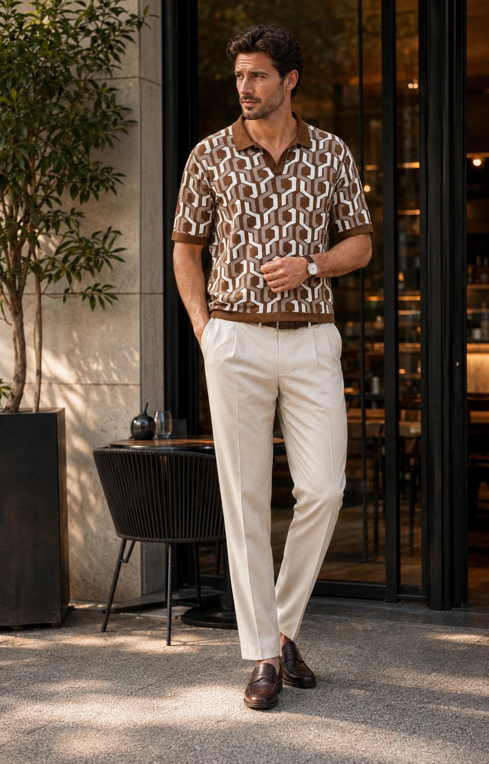 Signature Polo – Chestnut Labyrinth