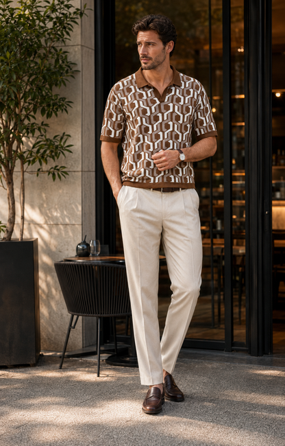 Signature Polo – Chestnut Labyrinth