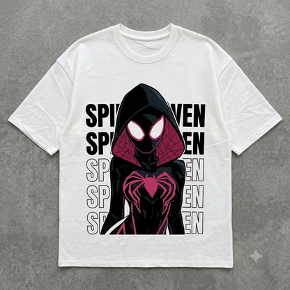 Spider Duo Pink – Logo Print Oversized T-Shirt